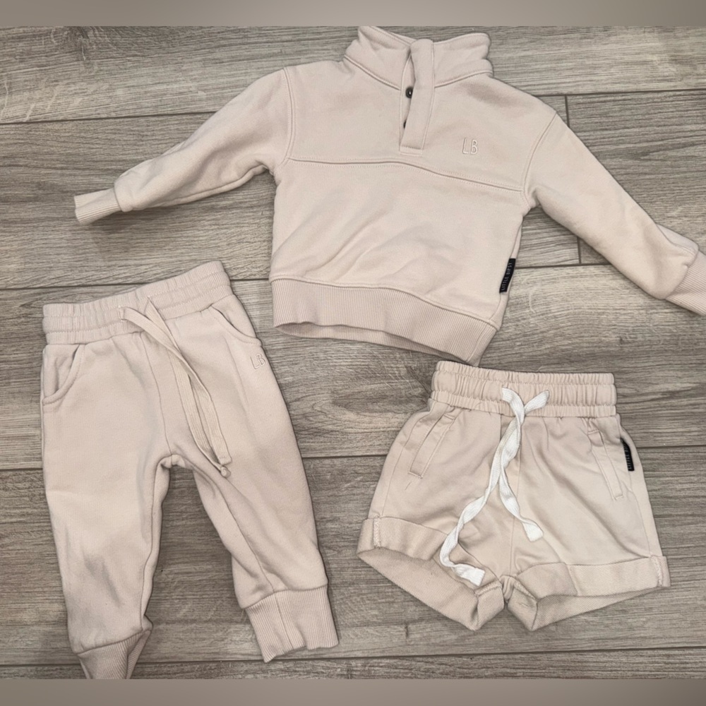 LITTLE BIPSY Tan 3 piece Loungewear Set